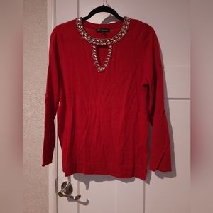 Cute red sweater INC ,size L